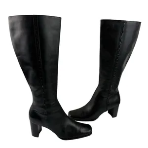 *Worthington Renee Boots Women’s Size 8 Black Leather Tall Classic Dark Acadamia thumbnail 5