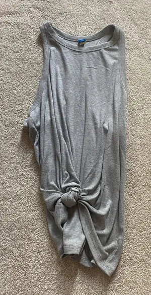Old Navy Go Dry Gray Activewear Ribbed Tank thumbnail 1
