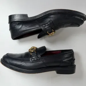 Ted Baker 39 US 8 Drayan Loafer Magnolia Accent Black Leather Gold Bit Shoes thumbnail 3