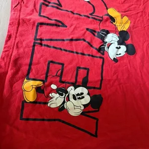 Disney Mickey Mouse Red Crop Top Graphic T-Shirt Women’s Large Retro Tee thumbnail 3