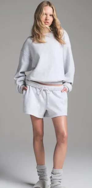 Skims Cotton fleece classic crew sweatshirt thumbnail 1