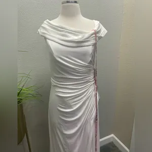 NWT Ieena Mac Duggal‎ #26517 Foldover Off the Shoulder Gown With Slit Sz 10 $358 thumbnail 4