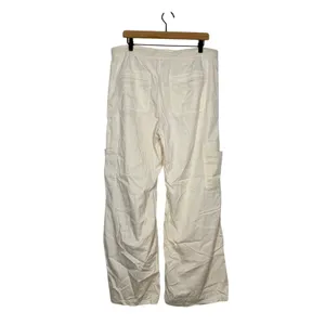 American Eagle Baggy Wide Leg Pant Size XL XXL 2X Ivory Drawstring Utility Cargo thumbnail 2