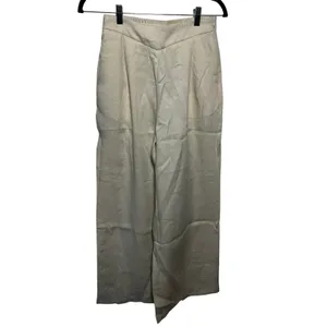 Brand New OGL Women's S Viscose-Linen Breezy Mid Rise Wide Leg Pant with Pockets thumbnail 4