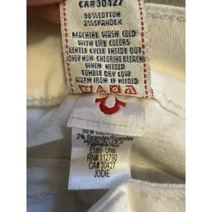 True Religion Women's Jodie White Pants Size 28 Flap‎ Back Pockets thumbnail 3
