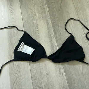 Reformation Bikini Top triangle spaghetti womens Black (size 4) ecovera beach thumbnail 2