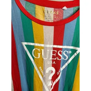 GUESS Striped Multicolor T-Shirt - Size‎ Medium thumbnail 2