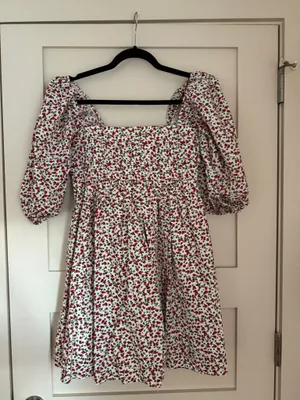 Abercrombie Emerson Puff Sleeve Dress Strawberry thumbnail 3