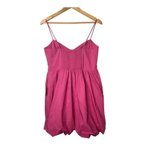 Express Fit & Flare Mini Dress Women‎ M Pink Strapless Bubble Hem Pockets Party thumbnail 9