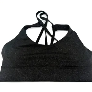 Zyia Active Shimmery Black Halter Strappy Sports Bra Size Medium thumbnail 2
