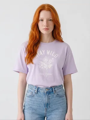NWT Stay Wild Lavender Graphic Tee thumbnail 1