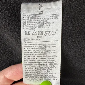 Old Navy Puffer Vest Grey Herringbone Tweed Wool Blend Fleece XL Funnel Neck thumbnail 7