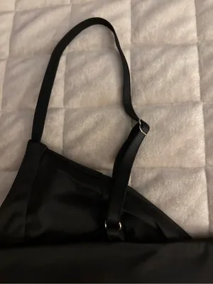 Women’s Black Satin Corset Crop Top Size M thumbnail 6