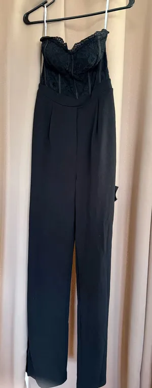 Lulus Jumpsuit Strapless Black thumbnail 1