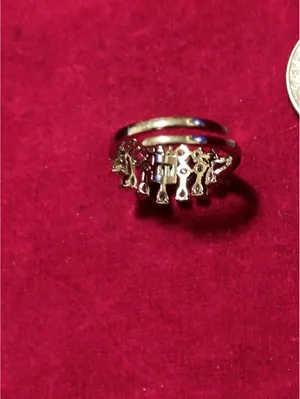 Silver Tone Baguette and Pear Cut CZ Marquise Tiara Statement Ring thumbnail 7
