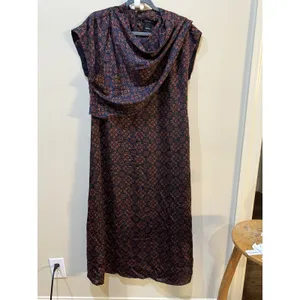 New Club Monaco‎ Women's Drape Neck Red Dress Size 6 Retail $269 Geometric thumbnail 4