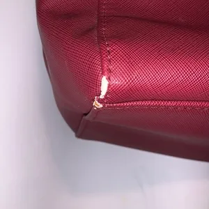 Dark Red faux leather Handbag Large Multi Compartment thumbnail 3