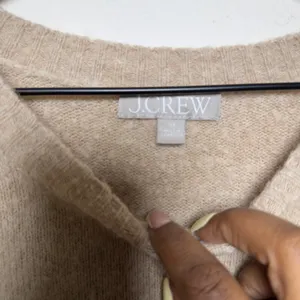 J.Crew Women Wool Alpaca Merino Sweater XS Tan Beige Crewneck Oversized Academia thumbnail 2