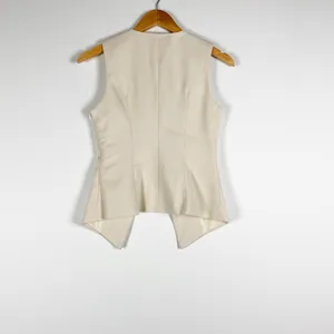 Commense Metal Detail Geometric Button Split Sleeveless Vest Top Apricot XS thumbnail 4