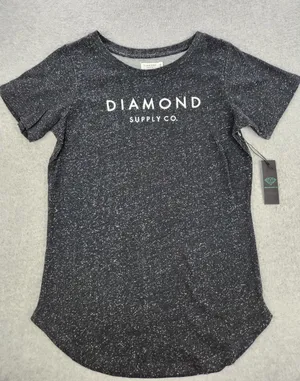 Diamond Supply Co. Women's Logo Shirt Top Black Speckle‎ Skateboarding Sz SMALL thumbnail 1