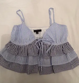 Blue white navy stripped tie top Size XS thumbnail 3