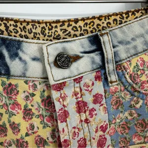 Farm Rio Anthropologie Floral Patchwork Denim Shorts Size 27 Coquette Rodeo thumbnail 6