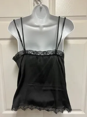 ASOS DESIGN Black Lace Satin Cami Top thumbnail 8