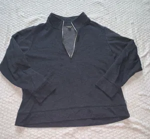 Eddie Bauer Quarter Zip Grey Pullover Size XL EUC thumbnail 1