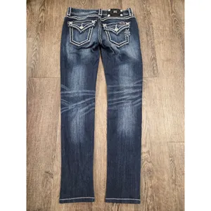 Miss Me Jeans 25 Dark Wash Low Rise Skinny Rhinestone Flap Pockets thumbnail 5