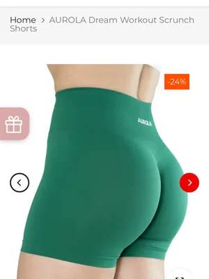 AUROLA Dream Workout Scrunch Shorts Size M Green Size M thumbnail 6
