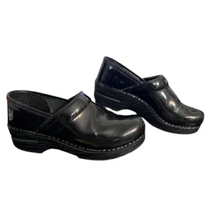 Dansko Professional Clogs Womens Size 38 Black Patent Leather Slip On Nursing thumbnail 11
