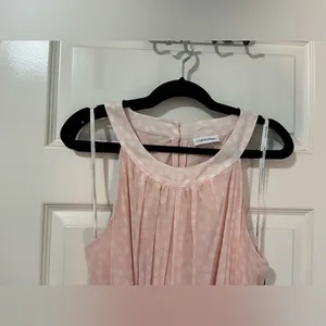 Calvin Klein Light Pink Polka Dot Chiffon Flowy Halter Dress Sz 14 NWT thumbnail 6