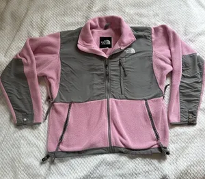 Small The North Face Pink Gray Fleece Coat Jacket thumbnail 1