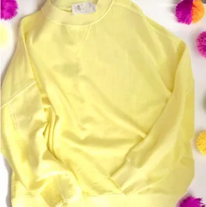 Aerie Rare Oversized Bright Yellow Chill Out Pull Over Sweatshirt SP; S/M thumbnail 1
