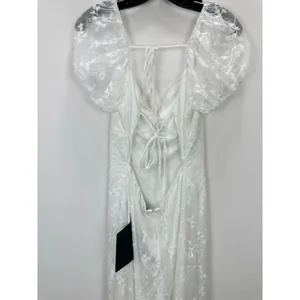 Lulus Blossoming with Charm White Embroidered Tie-Back Midi Dress XL NWT thumbnail 11