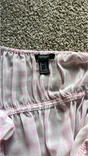 Forever 21 pink gingham top  thumbnail 3