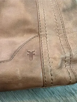 Frye Melissa Tote Shoulder Bag Distressed Tan Leather Boho Gypsy Hippy thumbnail 3