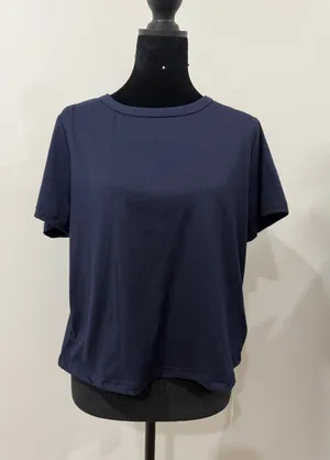 Navy Boxy Short-Sleeve Tee Shirt thumbnail 1
