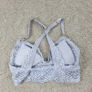Aerie Lace Bralette Womens S Blue Padded Adjustable Crossed Strap Lingerie Top thumbnail 3