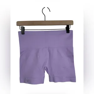 SET Active Sculptflex Bike‎ Shorts Medium Purple High Rise Seamless Workout thumbnail 3