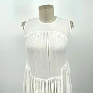 Vince Shirred Sleeveless Tiered Midi Long Dress in‎ Off White Size XS thumbnail 4