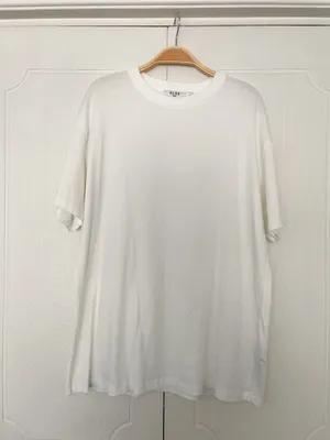 NA-KD Basic Round Neck Oversized Tee Off-white thumbnail 6