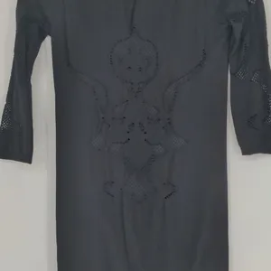 Intimately Free People Black Floral Lace Mini Dress M/L 3/4 Sleeve Stretch thumbnail 13