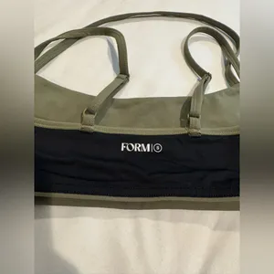 FORM Sami Clark Double Strap Green Sport Bra in Camp size S thumbnail 4