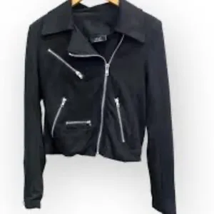 Vici Black Faux Suede Zipper grunge rocker Jacket gothic Moto Boho thumbnail 3