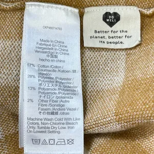 Madewell Womens Gingham Apron Sweater Tank Size XL Antique Gold Cotton Blend thumbnail 7