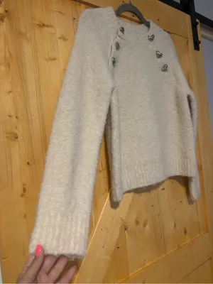 English‎ Factory Cream Heart Button Sweater Soft Knit- wool blend Crewneck XS thumbnail 5