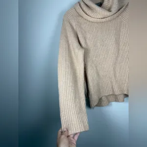 Point Sur Mohair & Wool Blend Ribbed Turtleneck Rib Knit Sweater Pale Peach Sz S thumbnail 11