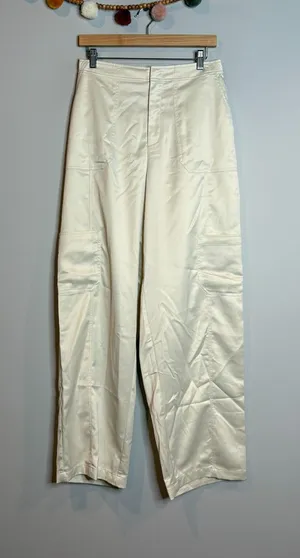 Calia cream satiny cargo pants Size M thumbnail 1
