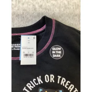 Hello Kitty and Friends Halloween Glow in the Dark Sweatshirt XS Black NWT‎ thumbnail 3